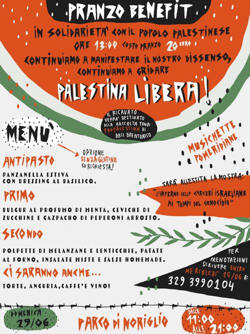 Pranzo benefit a sostegno della palestina