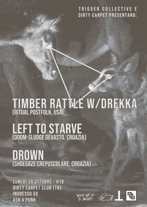 Timber Rattle w/ Drekka (USA) + Left To Starve (Croazia) + Drown (Croazia)