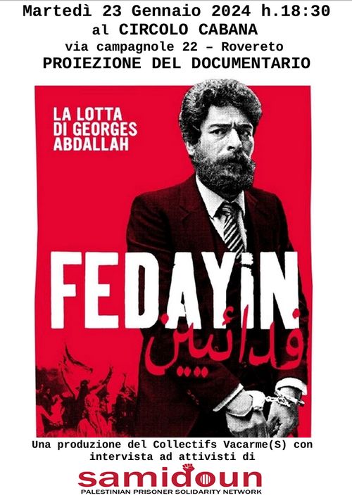 Proiezione documentario Fedayn
