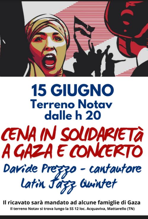 Cena e concerto benefit gaza